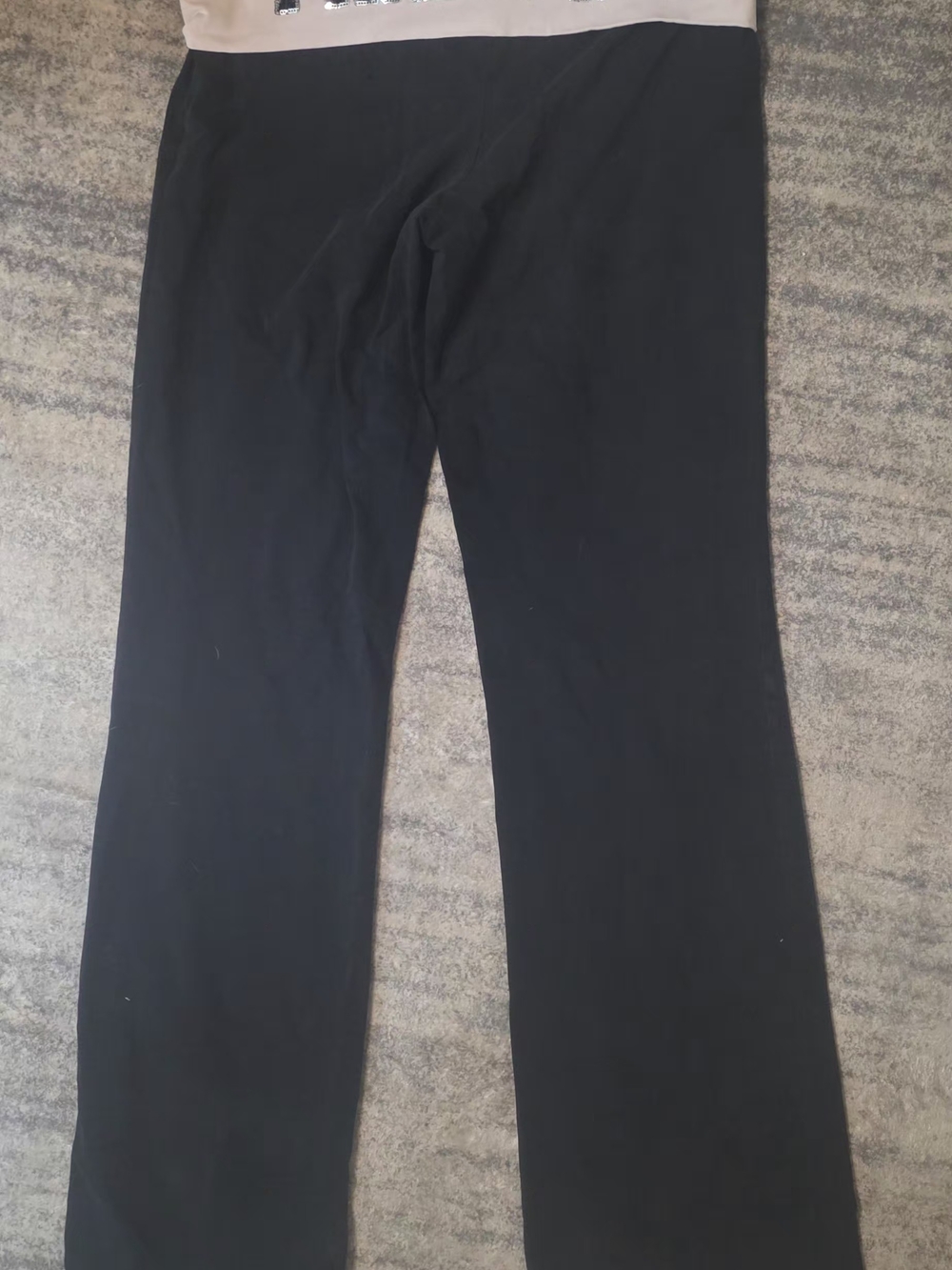 PINK Victoria's Secret Black Track Pants with Light Pink Waistband